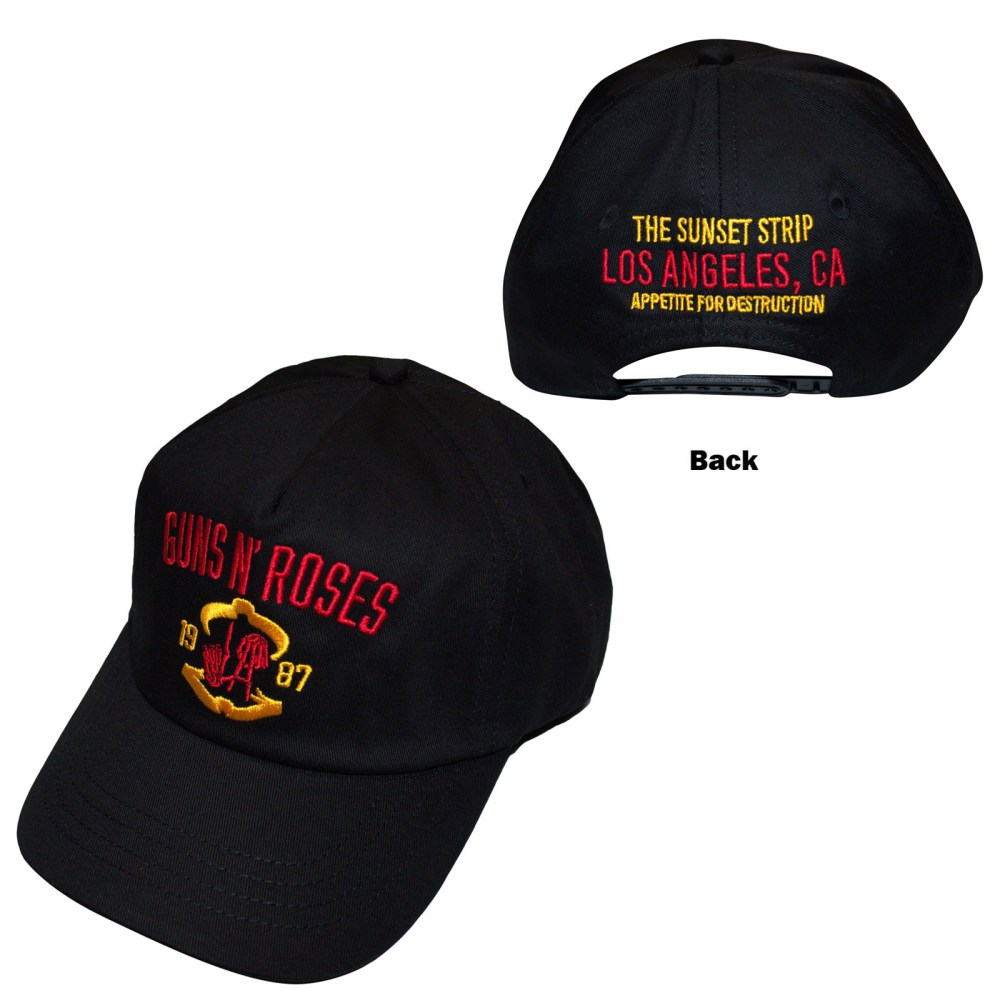 Guns N' Roses - Sunset Strip '87 Baseball pet - Zwart